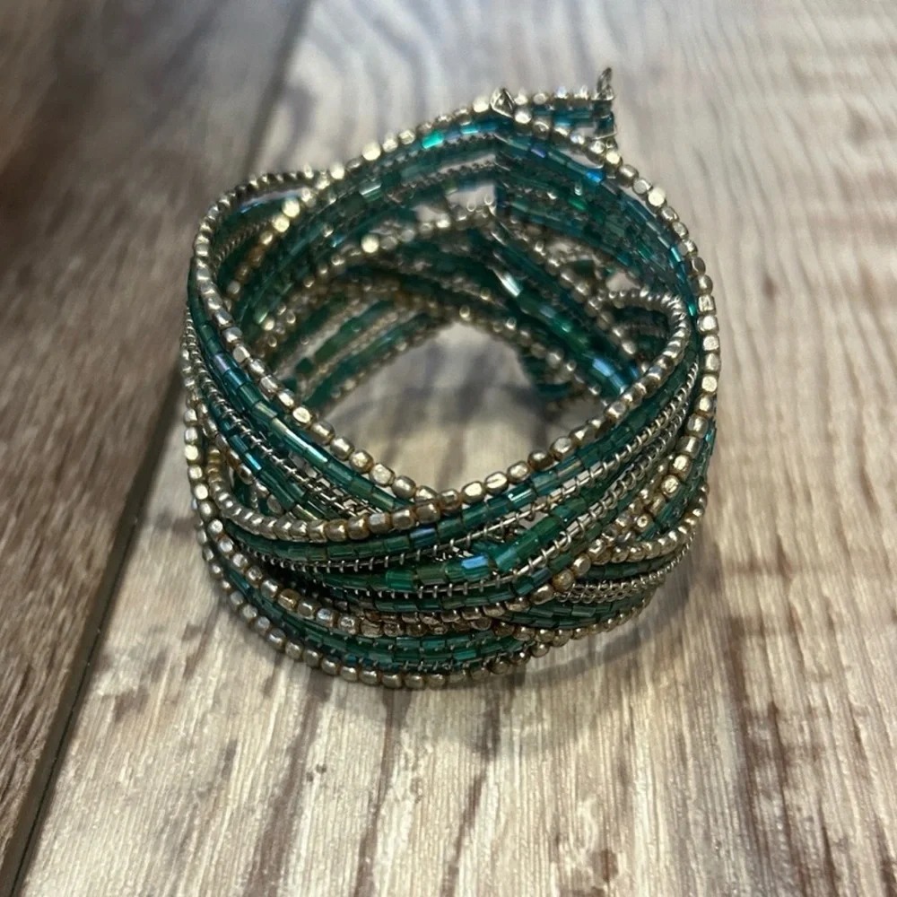 Vintage Boho Beaded Cuff Bracelet